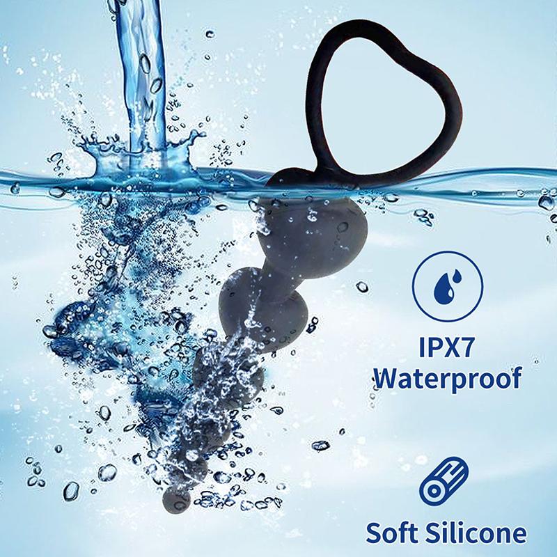 Soft Silicone Heart Beads Anal Plug Big Balls G-Spot Stimulating Butt Plug for Couples Adult Sexy Anal Masturbator Anus Toys