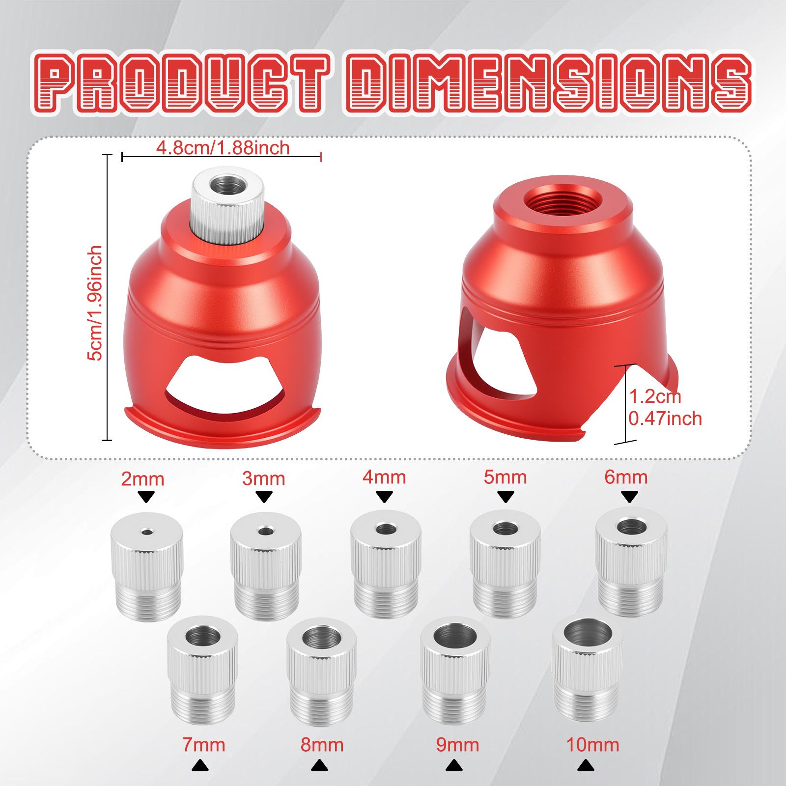 

90° Vertical Hole Drilling Guide 2-10mm Replaceable Self-Centering Jig Woodworking Punch Tool DIY Furniture Hole Punch Locator red