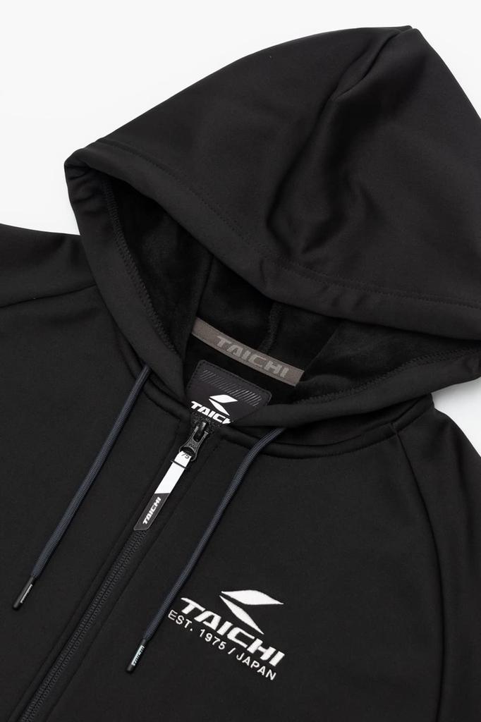 RS TAICHI Warm Ride Hooded Shirt RSU632 Gray Warm and for Autumn and Winter Motorcycle Women's WM, Full-Zip, Fleece-Lined, Stretch, Wear.