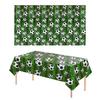 Decorative Football Tablecloth, Waterproof PE Design, Rectangular Tables Football Field Background Cloth, for Party Decorations