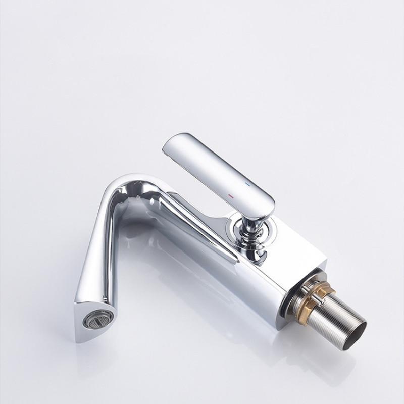 Basin Faucet brass material Top High Quality Hot and Cold Single Lever Decked bathroom Sink Tap Crane New