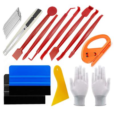 Car Window Tint Kit Felt Edge Squeegee Vinyl Wrap Tools for Car Paint Protection Film Wrap Edge Trimming Squeegee Utility Knife