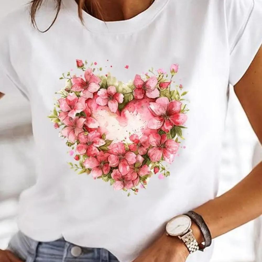 Butterfly Trend 90s Casual Top Clothes Female Short Sleeve Print Tshirts Fashion Oneck T Clothing for Women Graphic Tee