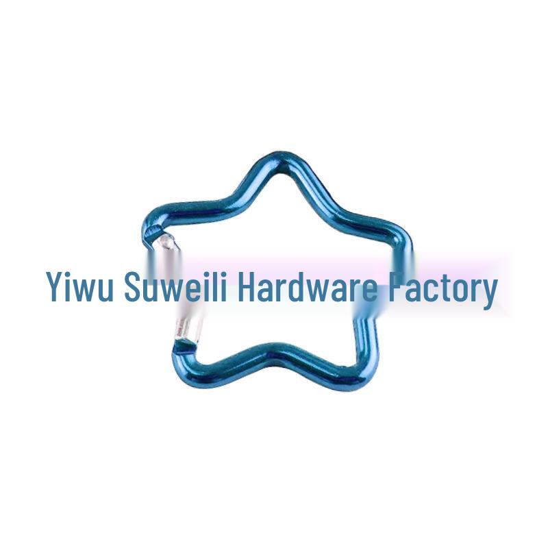 Colorful Aluminum Pentagon Carabiner Hook for Bags, Jewelry & Clothing Accessories with Star Quick-Release Buckle