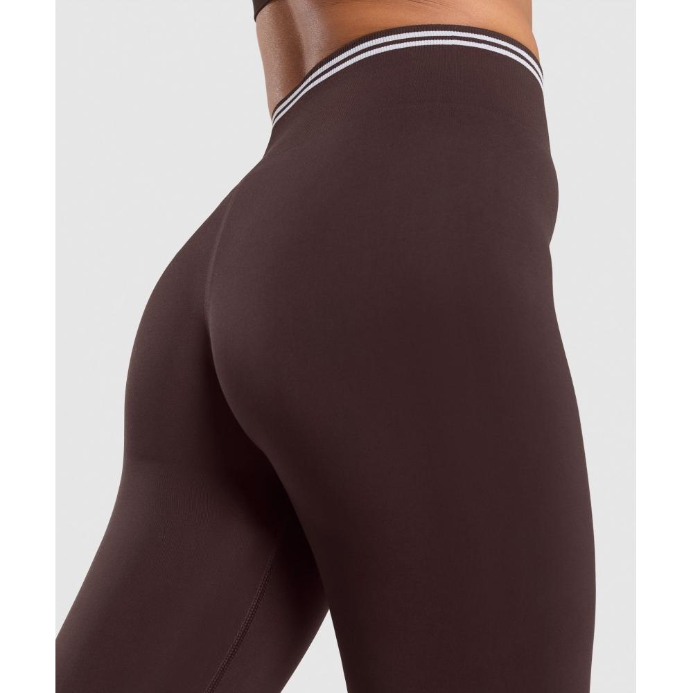 Gymshark Contrast Seamless Leggings Heritage Brown B2c1h Ncnz