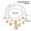 Holiday Style Butterfly Sunflower Alloy Necklace Sexy Spice Girls Pearl Beaded Collarbone Chain Fashion Retro Light Luxury Women's Necklace