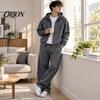Casual Loungewear for Men Tracksuit 2 Pieces Set, Hoodie Coat Drawstring Sweatpants Breathable Sportswear Outdoor Activities Workout Outfit,