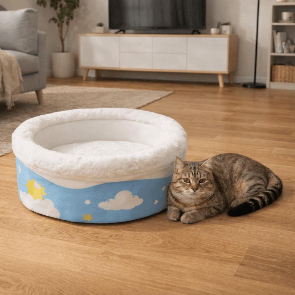 Warm Bathtub Cat Bed Round Cat Sleeping Bag Cat Bed Cave Dog Sleeping Nest  for Cats and Dogs