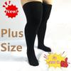 Thigh High Socks Women Plus Size Stockings Oversized Ladies Knee Sock Large Big Long White Socks Black Striped 3Xl