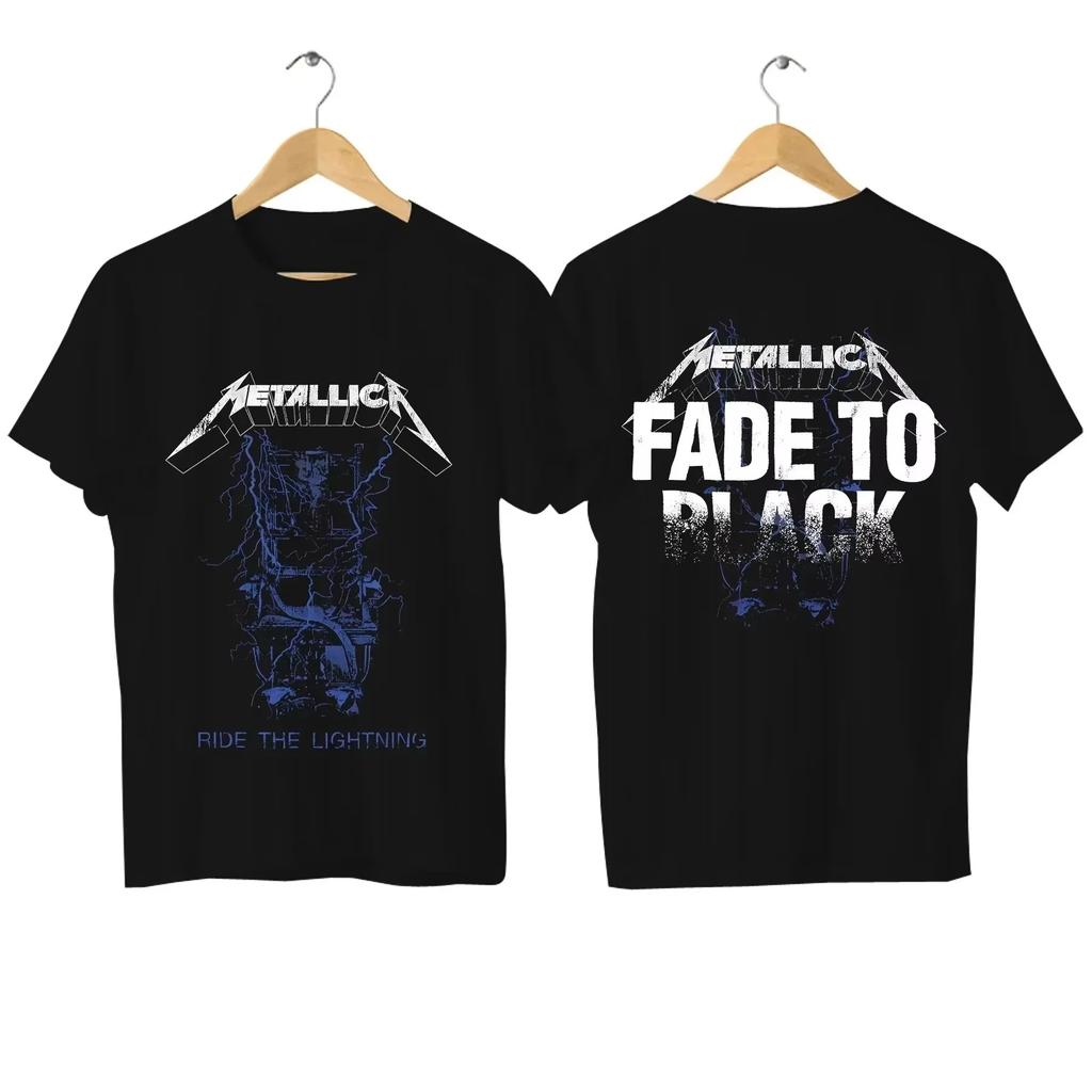 Camiseta de Algodón para Hombre y Mujer Rock Band Metallica Gráficos de Álbum 2026 Nuevo Verano Primavera Mujer Oversize Hiphop Y2k Moda Camiseta