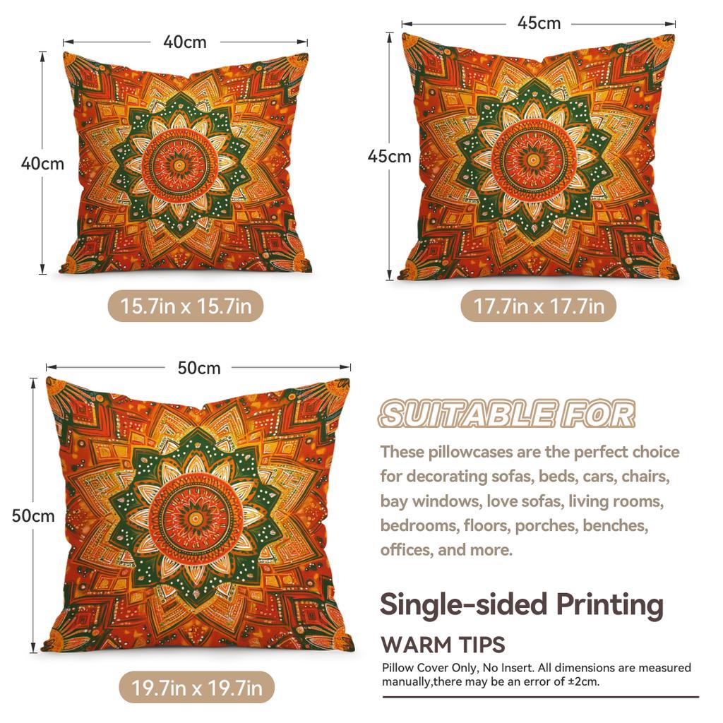 1/4pcs Bohemian Geometric Mandala Cushions Pillowcase Polyester Cushion Cover Throw Pillow Pillowcover Home Car Sofa Decor