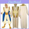 Traje Cosplay Elegante de Príncipe Árabe Aladdin para Adultos com Chapéu