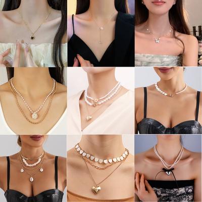 Hot-selling Cherry Pearl Necklace Women's Ins Style Fashion High Sense Love Collarbone Chain New Item Pendant