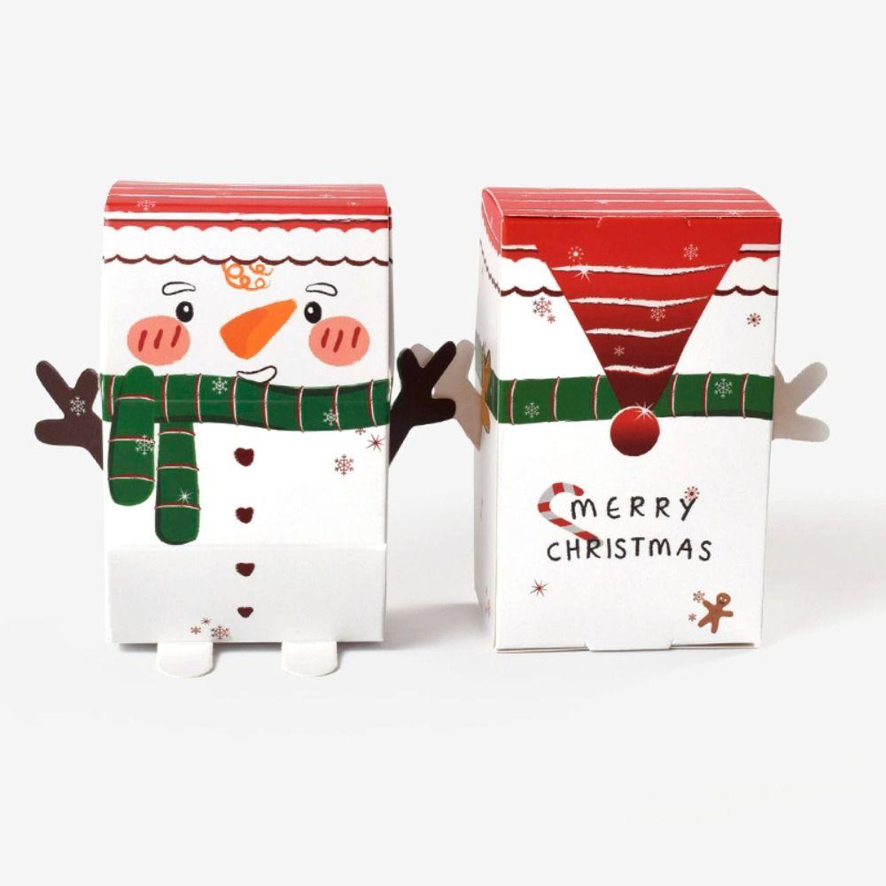 

10Pcs Cartoon Christmas Candy Box Cookie Paper Gifts Boxes Cute Christmas Gifts Packaging Children Santa Claus 10 Pcs