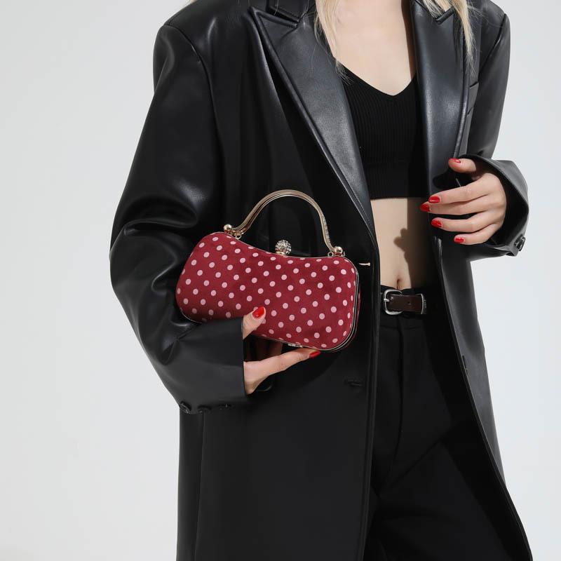 Casual, Versatile, Fashionable and Simple Hand-held Commuter Bag, Niche Fashion Polka Dot Single-shoulder Crossbody Bag
