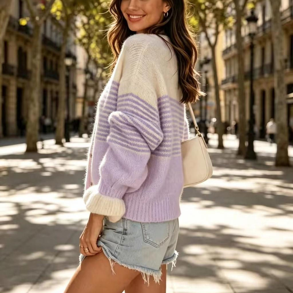 Women's Single-Breasted Knit Cardigan Button Down Sweater for Fall Winter Casual Wear