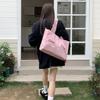Sweet Cute Pink Bow Tote Bag Women Large Capacity Pleated Handle Shoulder Bag Ladies Casual Versatile Crossbody Purse Chic 2025