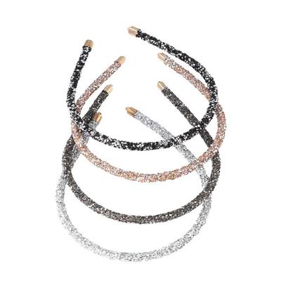 Korea Damen Schimmernd Strass Weiche Haaraccessoires Haarreif Perlen Fassung Haarband Stirnband