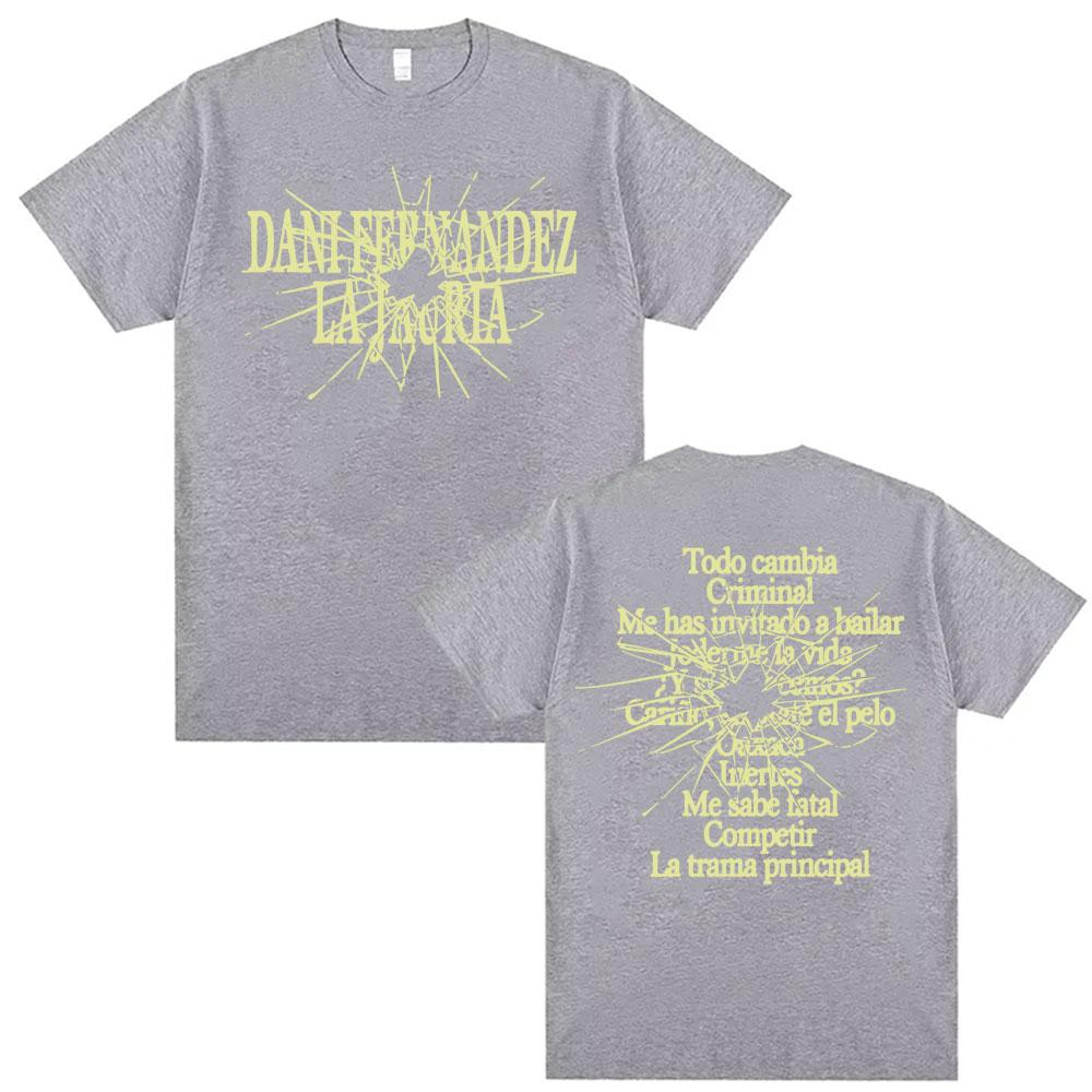 Singer Dani Fernandez Album Letters Print T Shirt Mens Clothing Summer Hip Hop Punk T Shirts Cotton ONeck Oversized Tshirts