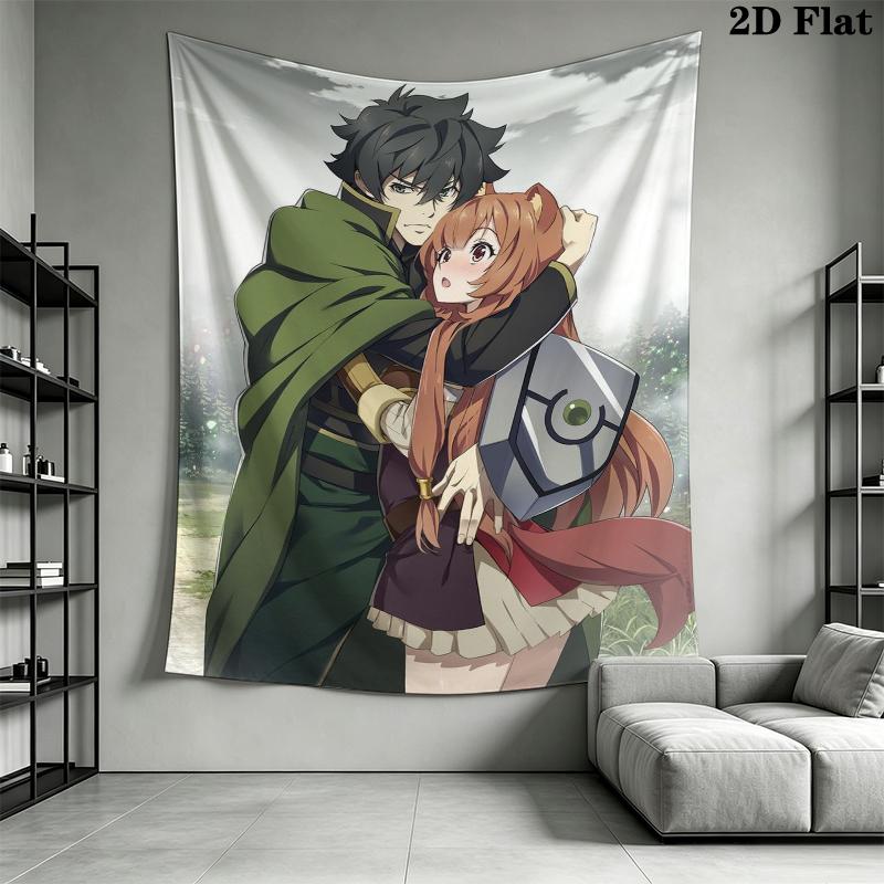 The Rising of the Shield Hero Wall Tapestry Aesthetic Wall Hanging Printed Fabric Blanket Decorative Tapestries for Bedroom Living Room Home Decor