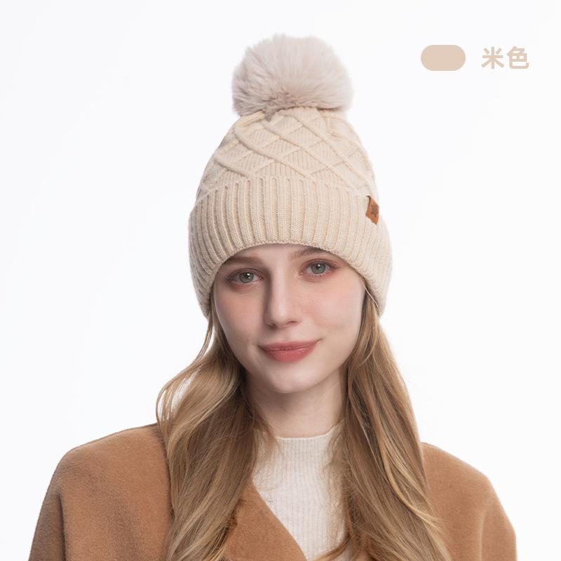 Winter Men's Knitted Hat, Fleece Cold-proof Wool Warm Fashion Pullover Hat European and American Winter, Knitted Hat