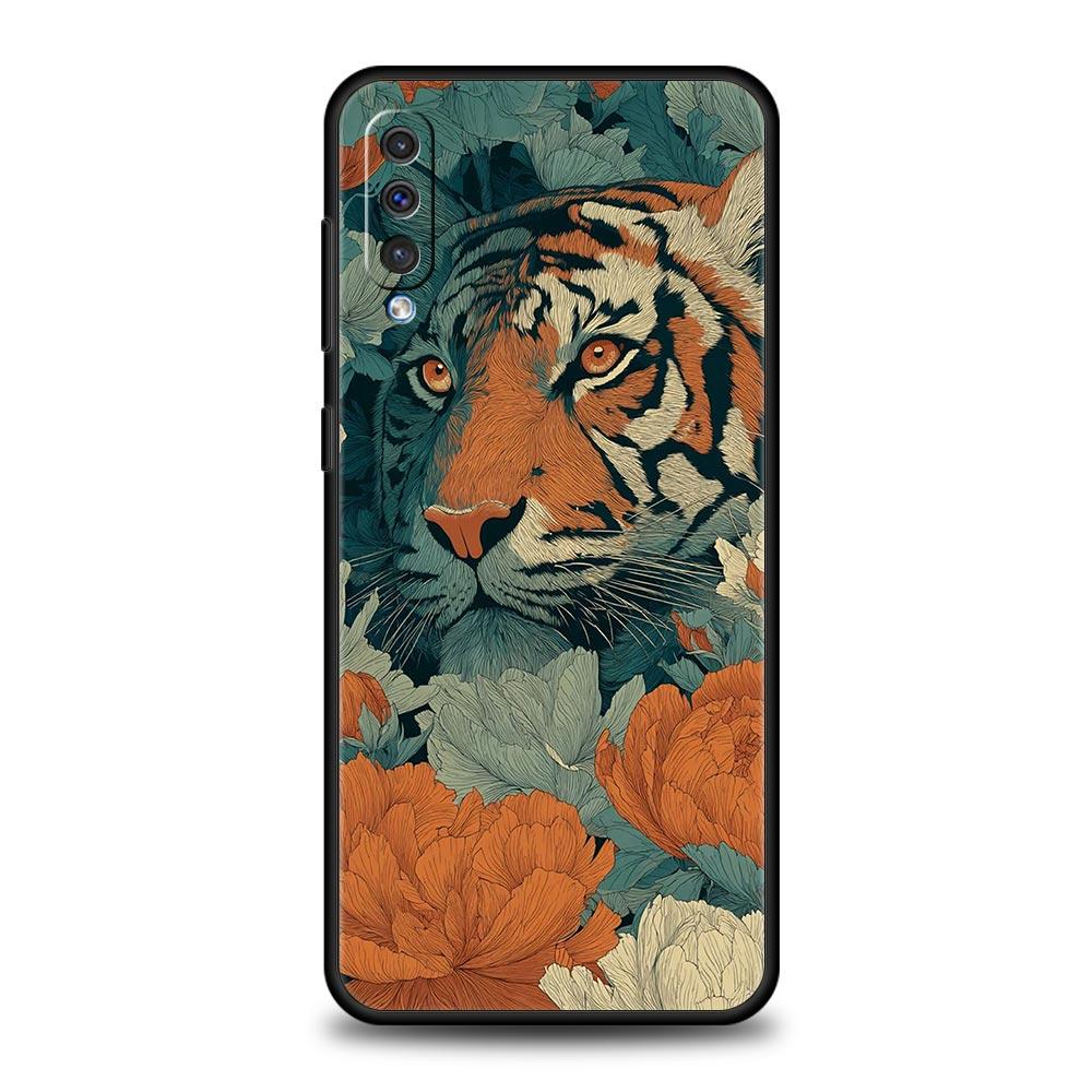 Phone Case for Samsung Galaxy A56 A36 A26 A16 A06 A54 A42 A34 A24 A22 A20 A12 A40 A50 5G Soft TPU Shell Cartoon Tiger Pattern