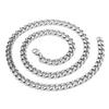 Men's Four-Sided Polished Cuban Chain Necklace & Bracelet - Stainless & Titanium Steel