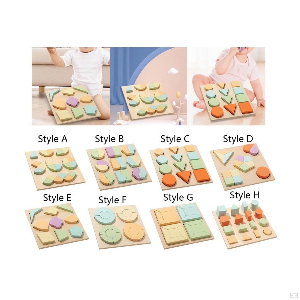 Shape Puzzle Wooden Geometric Toddler Preschool Learning Materials Toy for