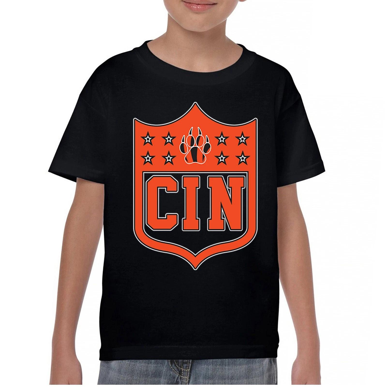 Cincinnati Shield Youth kids boys T-Shirt Football Fan Tailgating Fantasy League Kids 140
