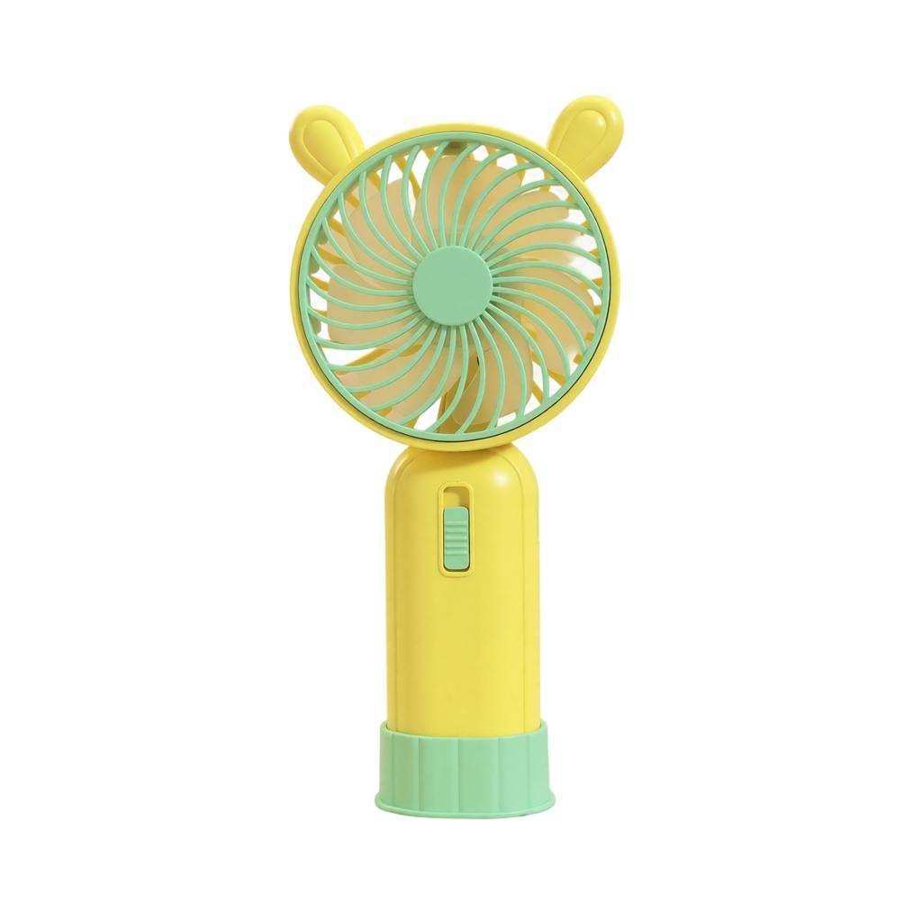 Rechargeable Handheld Fan with Base and Light for Kids, 2 Speeds, 1 Hour Battery Life