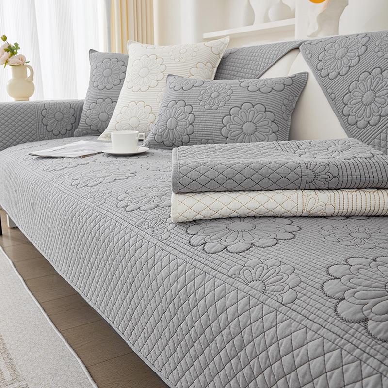 

Хлопковая подушка для дивана, ткань для четырех сезонов, нескользящая подушка, полотенце для спинки, простой современный бежевый чехол для дивана, ткань 70*70cm