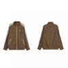 Giacca Unisex Retro con Stampa Leopardo e Zip Collo Alto Vestibilità Larga Streetwear Capospalla Autunno