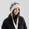 Winter Autumn Women Hat Floral Thick Knitted Hat New Lady 2025 Fashion Thick Warm