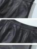 Plus Size High Waist Black Faux Leather A-line Mini Skirt for Women - Hip-Hugging Slim Fit for Spring and Autumn