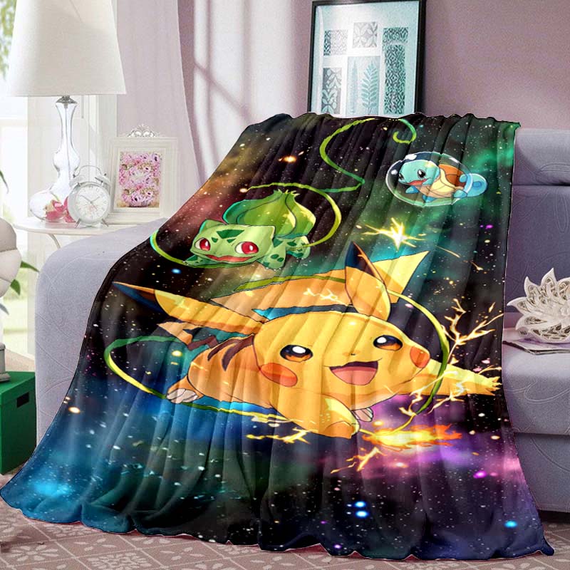 Pokémon Pikachu Series Flannel Blanket—Soft To the Touch, the Perfect Choice for Home Relaxation; an Excellent Gift for Pokémon