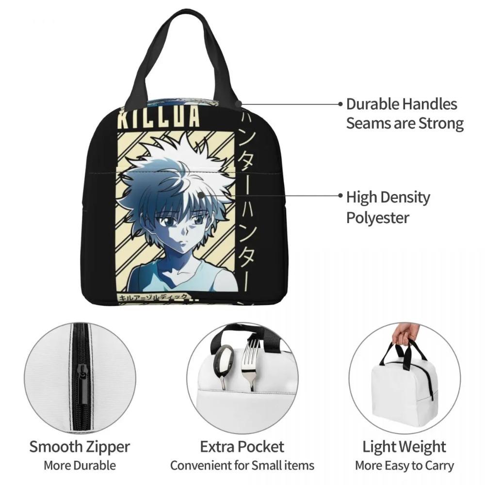 Killua Zoldyck Anime Hunter X Hunter Insulated Lunch Bag for School Cooler Thermal Food Box Tote Portable Lunch Boxes Container