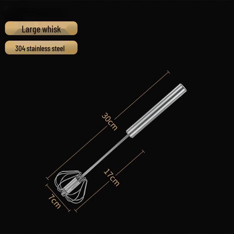 Zhaoran Semi-Automatic Stainless Steel Egg Whisk