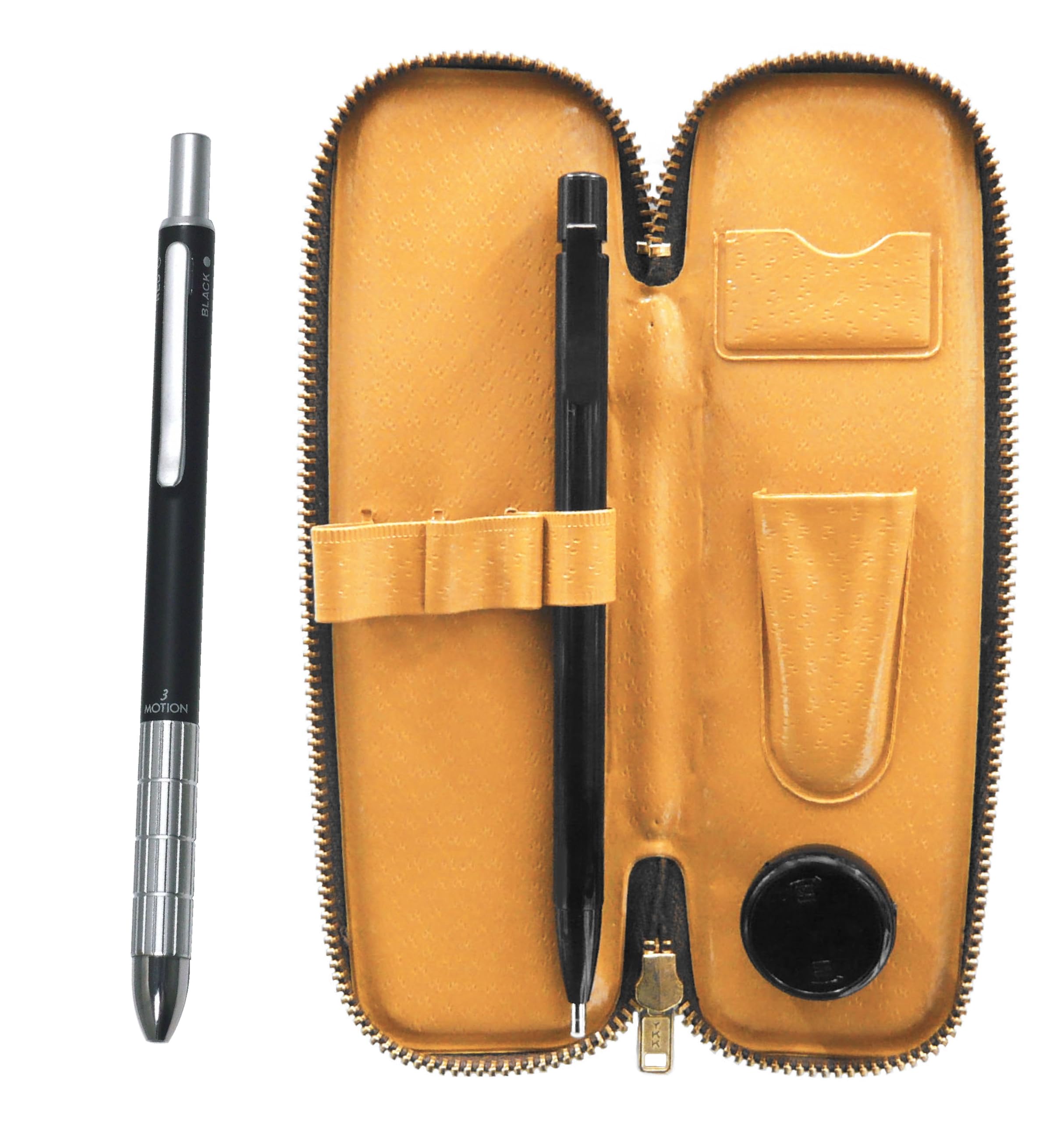 

Компактный пенал на молнии с ластиком Knock Black и металлическим супертонким экстра-тонким ластиком, набор с 3 механизмами, черный, SER15B-3M50K-B чёрный