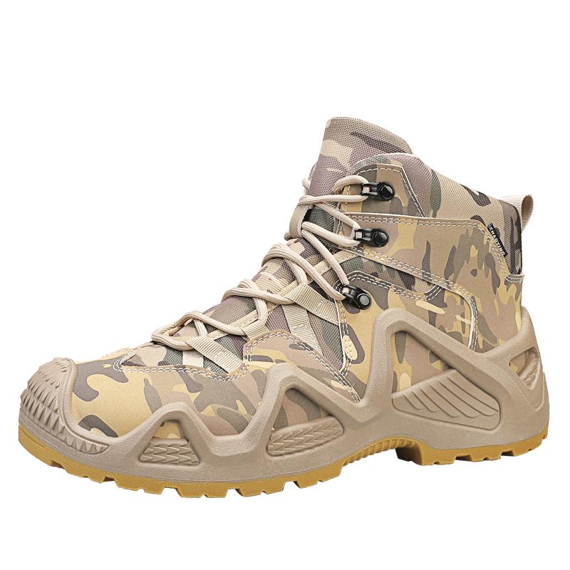 Fashion Waterproof camouflage Boots Men's Outdoor Non-slip Climbing Hiking Sports Shoes 46 Plus Size Camouflage Work Thick Bottom Desert