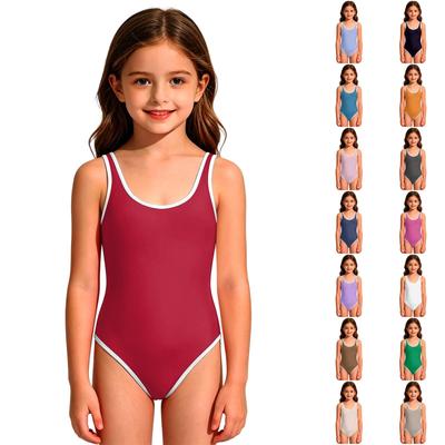 Girls' One-Piece Swimsuit - Round Neck Summer Bathing Suit