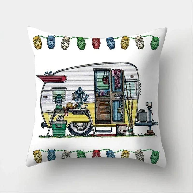 RV Pattern Home Decoration Living Room Decorative Pillowcases Decorative Pillowcases Cushion Covers Sofa Pillows