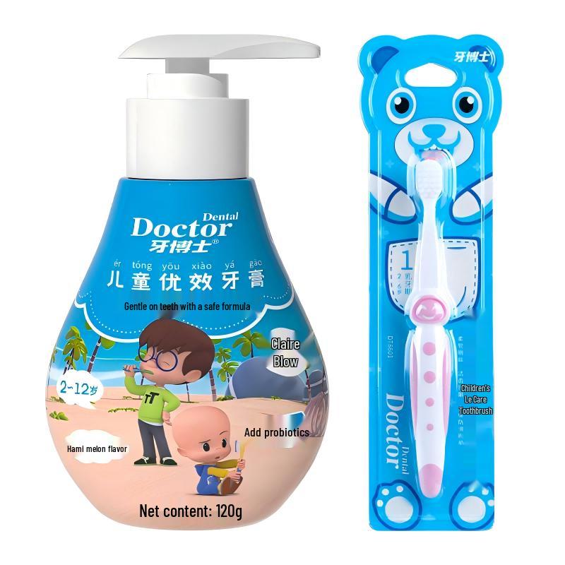 Kids Hami Melon Toothpaste & Soft Toothbrush Set