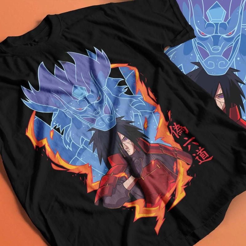 Madara Uchiha T-shirt Naruto Ninja Ferret Manga Strip Horror Anime Summer New Retro Fashion Men and Women Streetwear