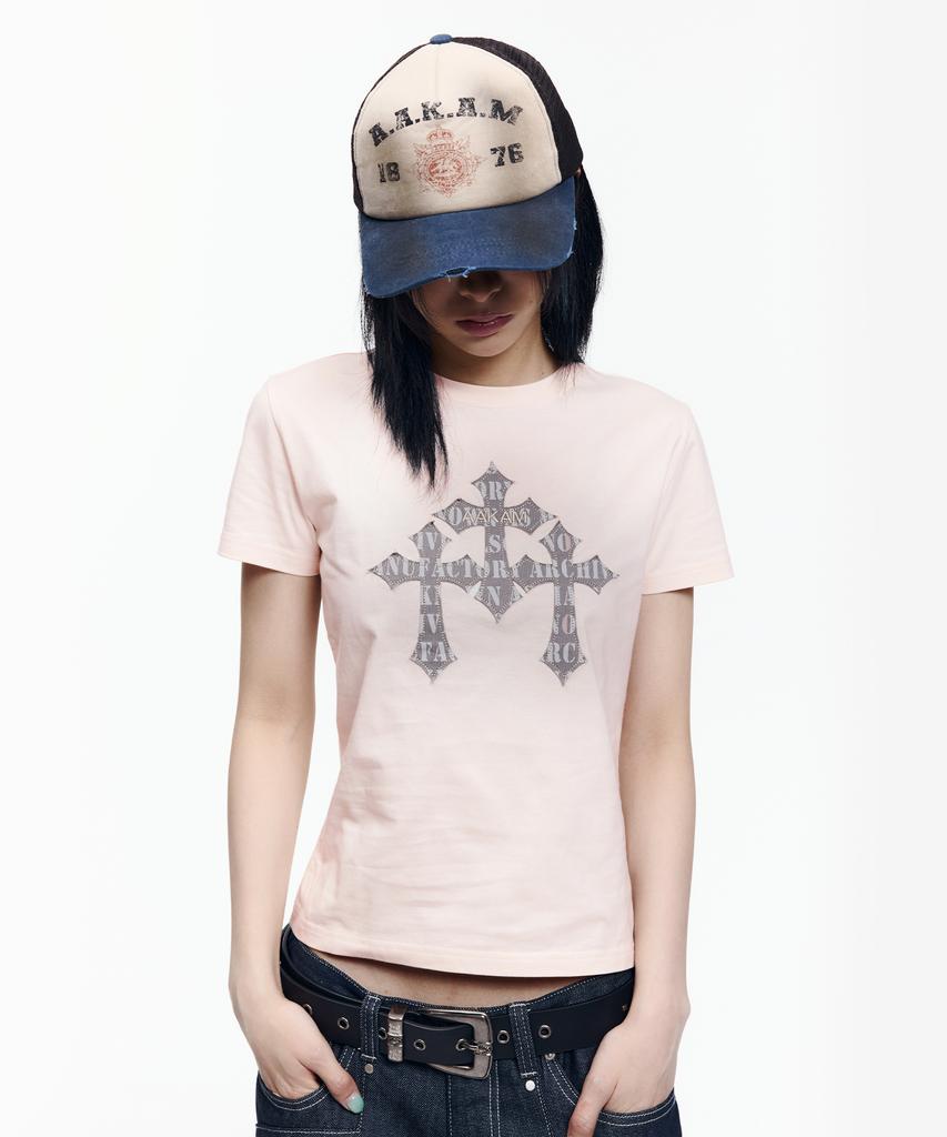 AAKAM Trinity Cross Half Top (Pink)