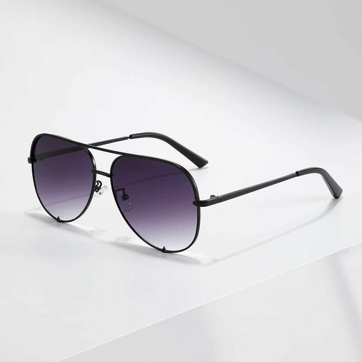Writing A Notebook Men's European And American Retro Style Double Beam Toad Mirror And Wo Metal Sunglasses
