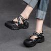 Johnature Leisure Thick Sole Round Toe Sandals Breathable Shallow Hook& Loop Casual Women's Shoes