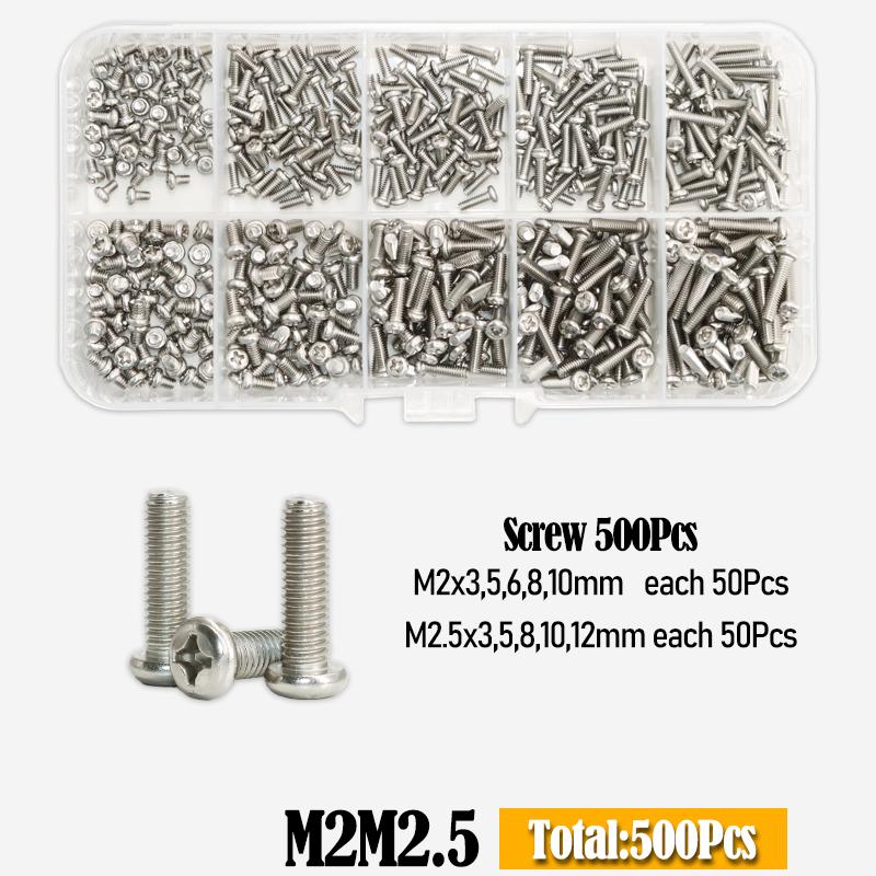 

Винт с шестигранной головкой M1 M1.2 M1.4 M1.6 M2.5 M3 Нержавеющая сталь 304 Крестообразный винт с круглой головкой Крестообразный Шестигранный болт Гайка для материнской платы печатной платы Набор