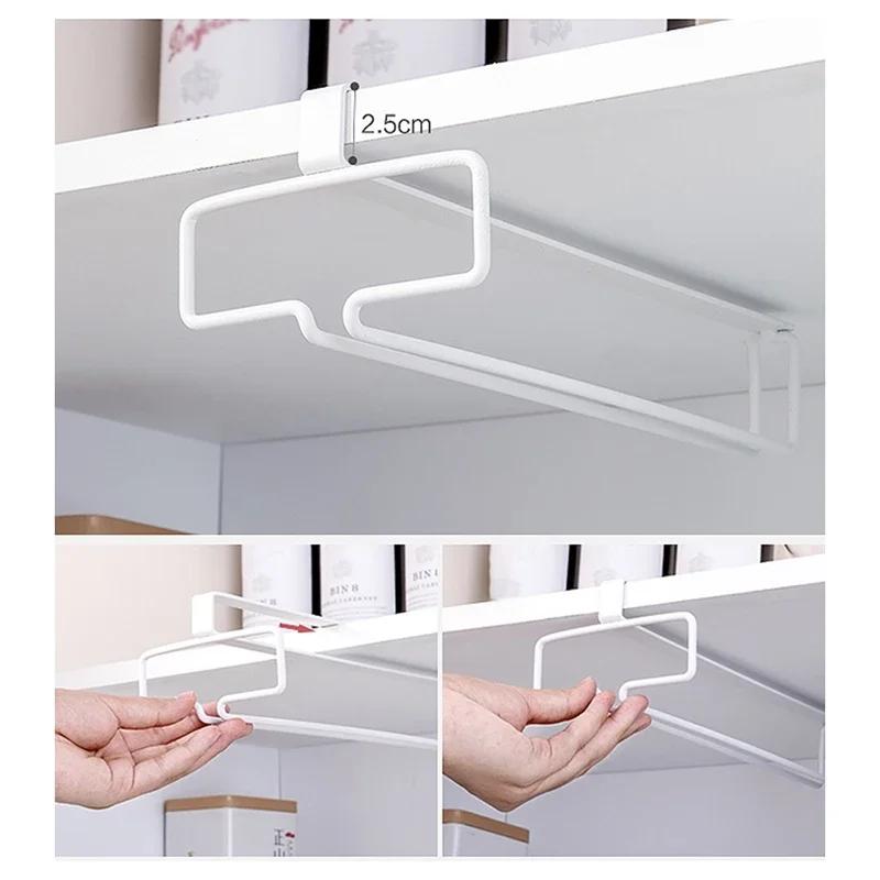 Kitchen Holder Hanging Toilet Roll Paper Holder Towel Rack Kitchen Bathroom Cabinet Door Hook Holder Organizer Hanging Rack