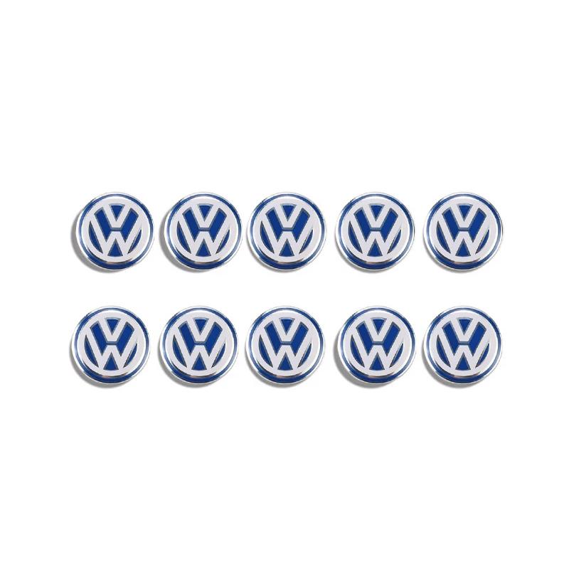 VOLKSWAGEN VW 5/10 db-os Autó Távirányító Kulcs Logó Fém Embléma Matricák VW GTI Polo Golf Passat Tiguan Arteon Touareg modellekhez