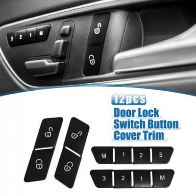 12pcs Car Seat Memory Door Button Sticker for Benz a Class 13-17 Black